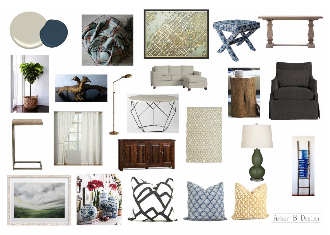A collage of furniture and decor items.