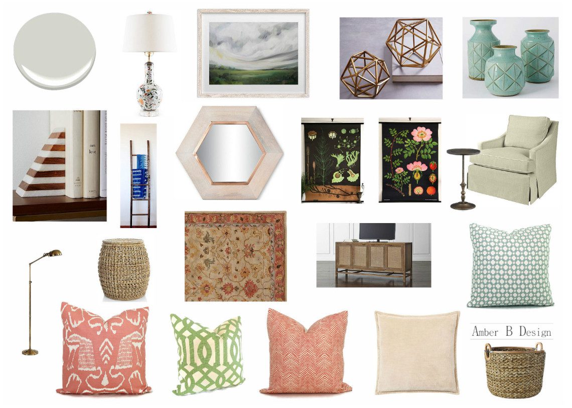 A collage of different types of furniture and decor.